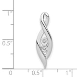 1/20ct Diamond Slide Chain Slide Charm Pendant in Real 14k White Gold