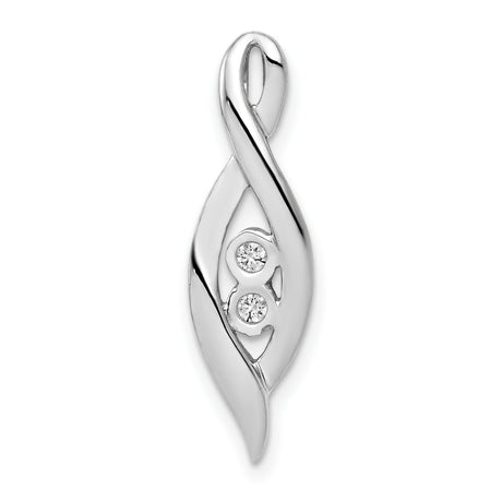 1/20ct Diamond Slide Chain Slide Charm Pendant in Real 14k White Gold