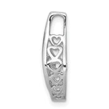 1/10ct Moving Diamond Slide Chain Slide Charm Pendant in Real 14k White Gold