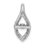 1/10ct Moving Diamond Slide Chain Slide Charm Pendant in Real 14k White Gold