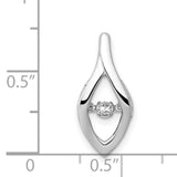 1/10ct Moving Diamond Slide Chain Slide Charm Pendant in Real 14k White Gold