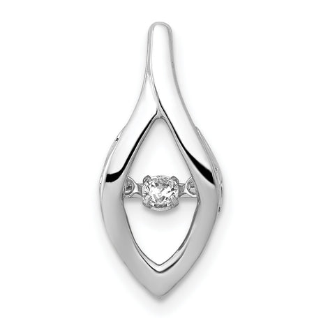 1/10ct Moving Diamond Slide Chain Slide Charm Pendant in Real 14k White Gold