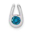 1/4ct Blue Diamond Chain Slide Charm Pendant in Real 14k White Gold