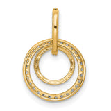 14k Yellow Gold Double Circle Pendant with Diamond Accents, Symbol of Eternal Love and Unity