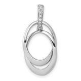 1/20ct Diamond Double Oval Charm Pendant in Real 10k White Gold