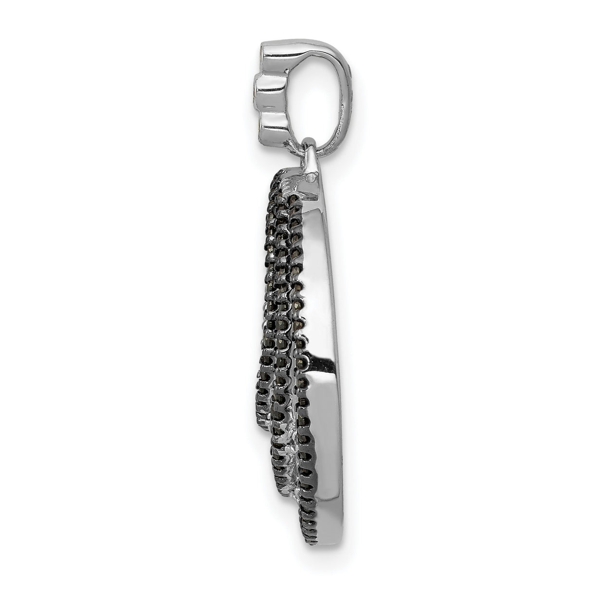 3/8ct White and Black Diamond Fancy Circle Charm Pendant in Real 14k White Gold