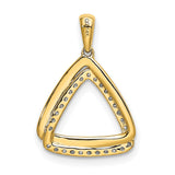 1 6ct Diamond Double Triangle Charm Pendant in Real 10k Yellow Gold