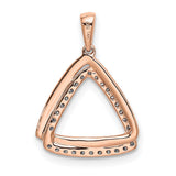 1/6ct Diamond Double Triangle Charm Pendant in Real 14k Rose Gold