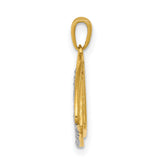 14k Yellow Gold Triangle Pendant with Diamond Accents, Open Geometric Design for Women