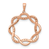 1/5ct Diamond Twisted Charm Pendant in Real 14k Rose Gold