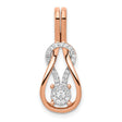1/6ct Diamond Square Knot Slide Chain Slide Charm Pendant in Real 14k Rose Gold