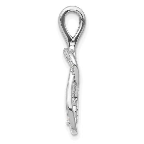 14k White Gold Diamond Bunny Head Pendant with Pavé Ears, Whimsical Animal Charm for Women