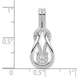 14k White Gold Diamond Bunny Head Pendant with Pavé Ears, Whimsical Animal Charm for Women