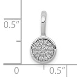 1/10ct Diamond Circle Cluster Charm Pendant in Real 10k White Gold