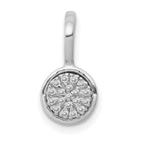 1/10ct Diamond Circle Cluster Charm Pendant in Real 14k White Gold