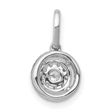 1/4ct Diamond Round Halo Cluster Charm Pendant in Real 14k White Gold