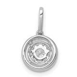 1/3ct Diamond Round Halo Cluster Charm Pendant in Real 14k White Gold