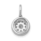 1/2ct Diamond Round Halo Cluster Charm Pendant in Real 14k White Gold