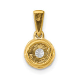 1/3ct Diamond Circle Cluster Charm Pendant in Real 14k Yellow Gold