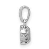 10k White Gold Pendant with Round Diamond Cluster, Floral-Inspired Design for Women