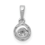 10k White Gold Pendant with Round Diamond Cluster, Floral-Inspired Design for Women
