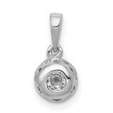 1/4ct Diamond Circle Cluster Charm Pendant in Real 14k White Gold