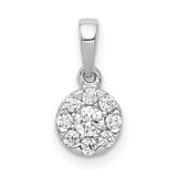 1/4ct Diamond Circle Cluster Charm Pendant in Real 14k White Gold