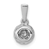 10k White Gold Diamond Cluster Pendant with Round Starburst Floral Circle Design