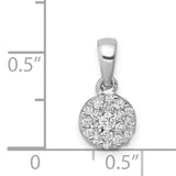 1/4ct Diamond Circle Cluster Charm Pendant in Real 14k White Gold