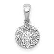 1/2ct Diamond Circle Cluster Charm Pendant in Real 14k White Gold