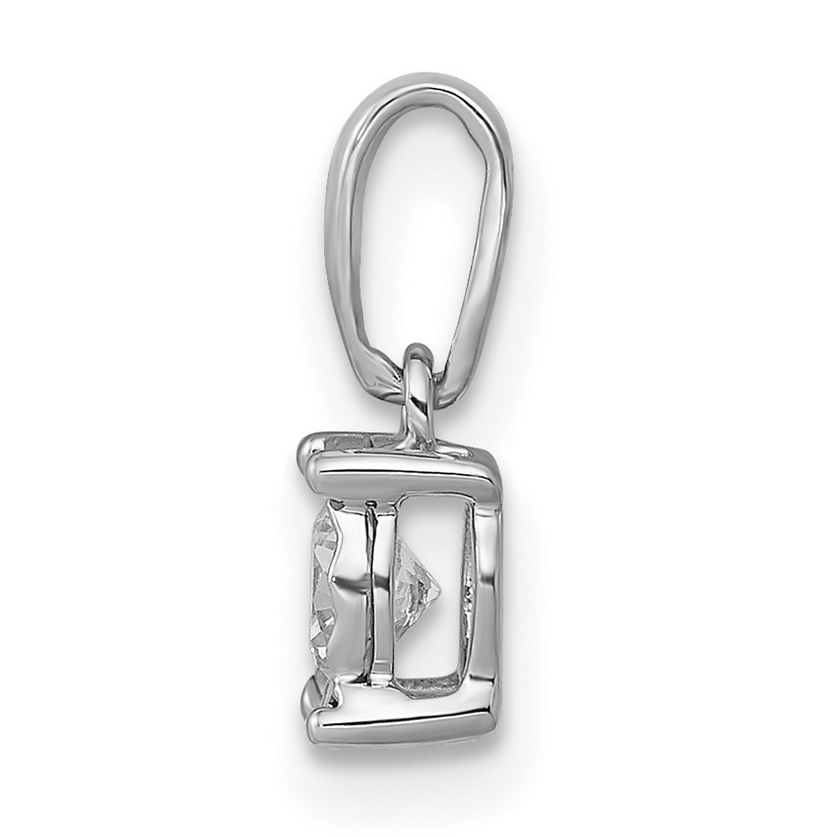 1/5ct Diamond Charm Pendant in Real 14k White Gold