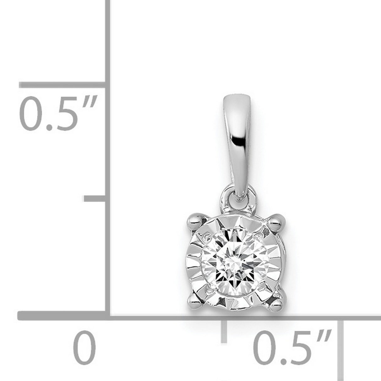 1/5ct Diamond Charm Pendant in Real 14k White Gold