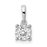 1/5ct Diamond Charm Pendant in Real 14k White Gold