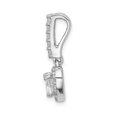 1/4ct Diamond Slide Chain Slide Charm Pendant in Real 14k White Gold