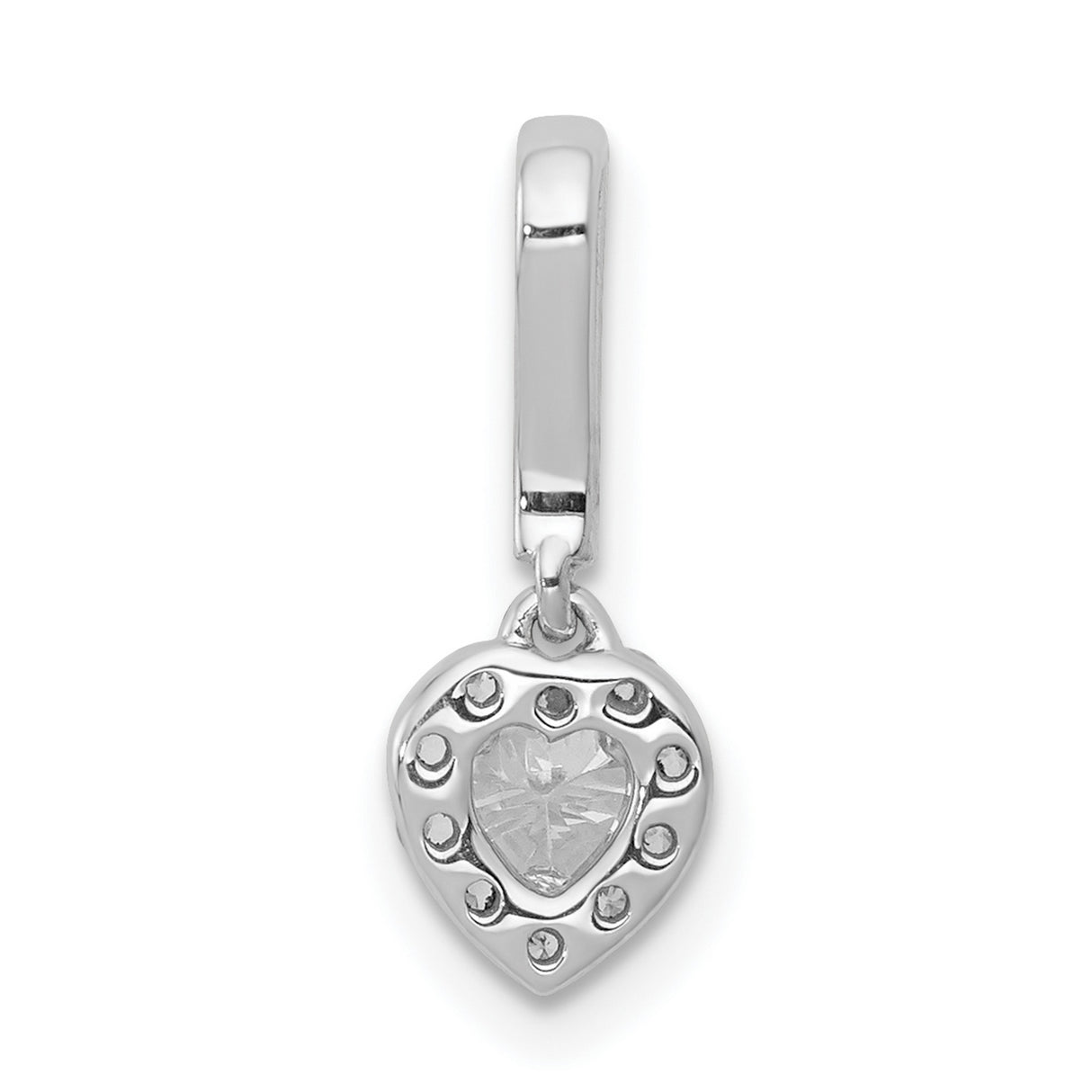 1/4ct Diamond Slide Chain Slide Charm Pendant in Real 14k White Gold