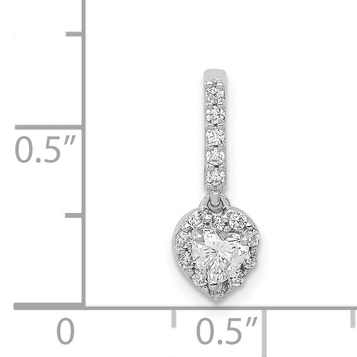 1/4ct Diamond Slide Chain Slide Charm Pendant in Real 14k White Gold