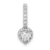 1/4ct Diamond Slide Chain Slide Charm Pendant in Real 14k White Gold