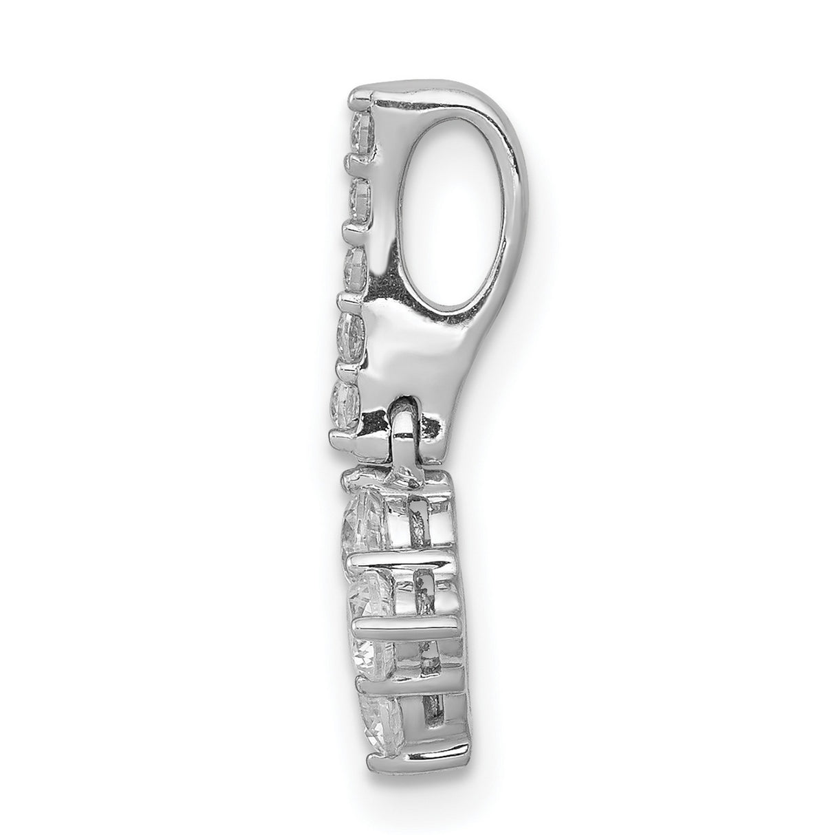 1/2ct Diamond Slide Chain Slide Charm Pendant in Real 14k White Gold