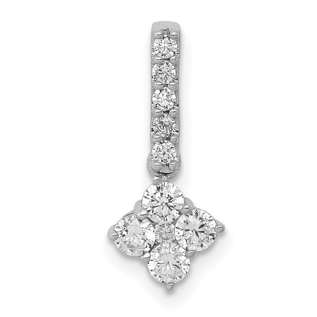 1/2ct Diamond Slide Chain Slide Charm Pendant in Real 14k White Gold