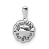 1/10ct Vibrant Moving Diamond Charm Pendant in Real 14k White Gold