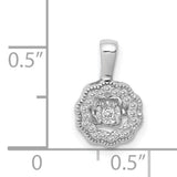 1/10ct Vibrant Moving Diamond Charm Pendant in Real 14k White Gold