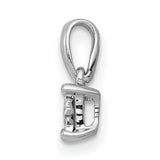 1/10ct Diamond Square Charm Pendant in Real 14k White Gold