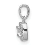 14k White Gold Diamond Pendant with Round Center Stone in Cushion Halo Setting