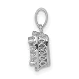 1/2ct Diamond Square Cluster Charm Pendant in Real 14k White Gold