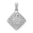 1/15ct Diamond Fancy Charm Pendant in Real 14k White Gold