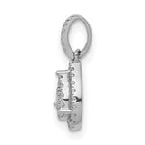 10k White Gold Teardrop Pendant with Round Cut Diamonds, Classic Halo Style