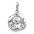 1/4ct Vibrant Diamond Intertwined Rings Charm Pendant in Real 14k White Gold