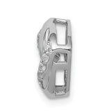 1/4ct Vibrant Diamond Entwined Squares Chain Slide Charm Pendant in Real 14k White Gold