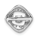 1/4ct Vibrant Diamond Entwined Squares Chain Slide Charm Pendant in Real 14k White Gold