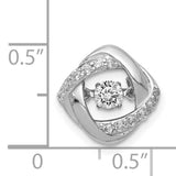 1/4ct Vibrant Diamond Entwined Squares Chain Slide Charm Pendant in Real 14k White Gold